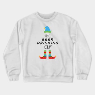 The Beer Drinking Elf Matching Family Group Christmas Party Crewneck Sweatshirt